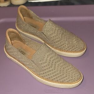 UGG Women's Glittering Gold Tan Flats